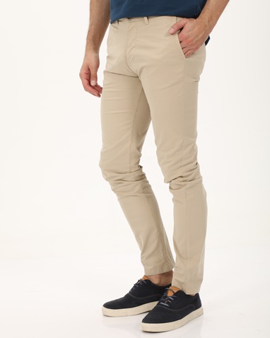 NAVY & GREEN-Ανδρικό chino παντελόνι NAVY & GREEN MODERN FIT μπεζ