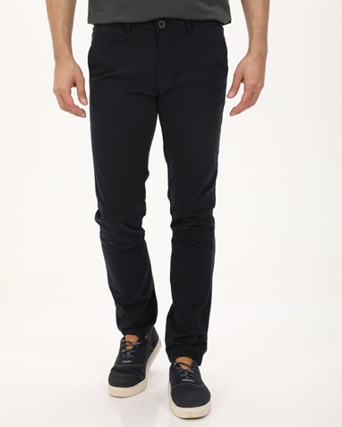 NAVY & GREEN-Ανδρικό chino παντελόνι NAVY & GREEN MODERN FIT μπλε