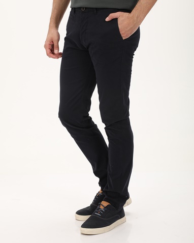 NAVY & GREEN-Ανδρικό chino παντελόνι NAVY & GREEN MODERN FIT μπλε