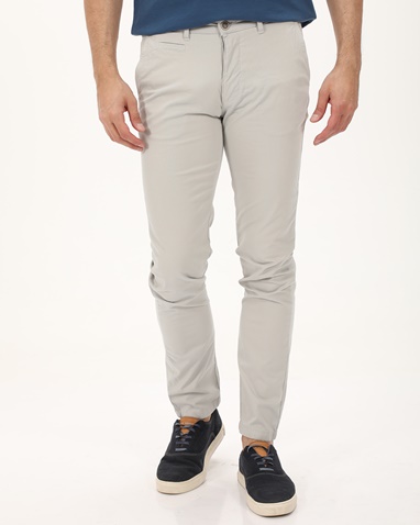 NAVY & GREEN-Ανδρικό chino παντελόνι NAVY & GREEN MODERN FIT γκρι