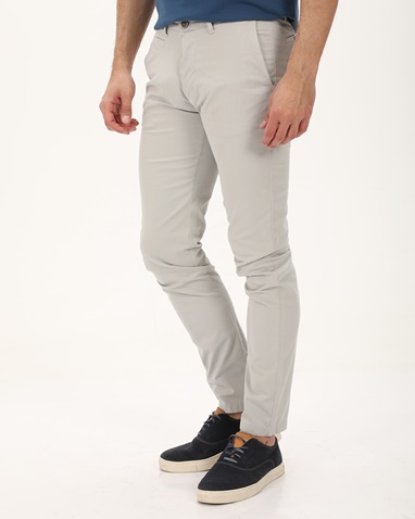 NAVY & GREEN-Ανδρικό chino παντελόνι NAVY & GREEN MODERN FIT γκρι