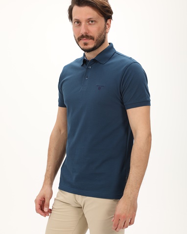 NAVY & GREEN-Ανδρική polo μπλούζα NAVY & GREEN μπλε