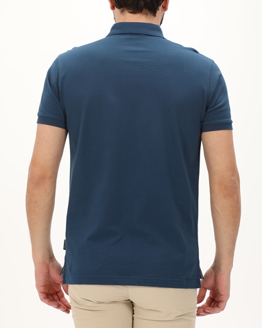 NAVY & GREEN-Ανδρική polo μπλούζα NAVY & GREEN μπλε