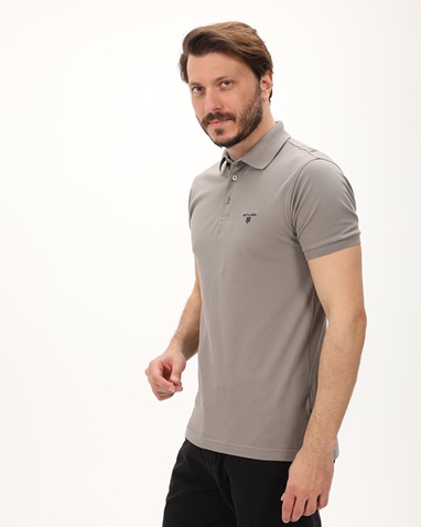NAVY & GREEN-Ανδρική polo μπλούζα NAVY & GREEN γκρι