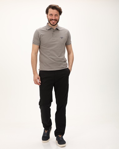 NAVY & GREEN-Ανδρική polo μπλούζα NAVY & GREEN γκρι
