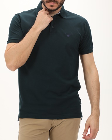 NAVY & GREEN-Ανδρική polo μπλούζα NAVY & GREEN πράσινη