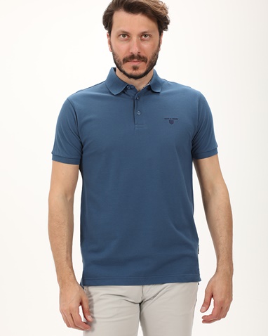 NAVY & GREEN-Ανδρική polo μπλούζα NAVY & GREEN μπλε