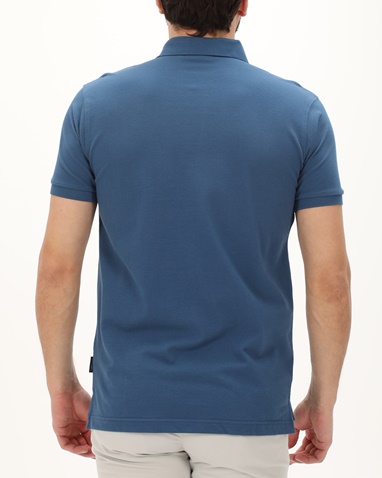 NAVY & GREEN-Ανδρική polo μπλούζα NAVY & GREEN μπλε