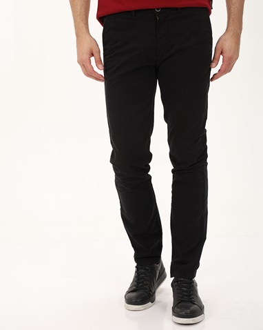 NAVY & GREEN-Ανδρικό chino παντελόνι NAVY & GREEN MODERN FIT μαύρο