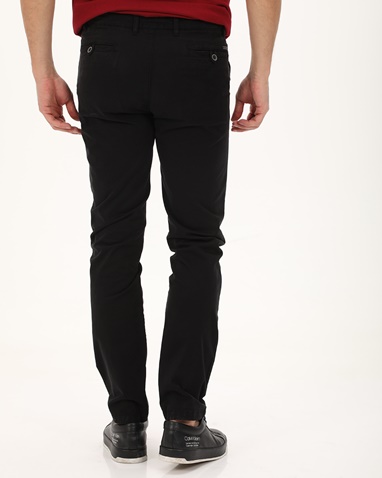 NAVY & GREEN-Ανδρικό chino παντελόνι NAVY & GREEN MODERN FIT μαύρο