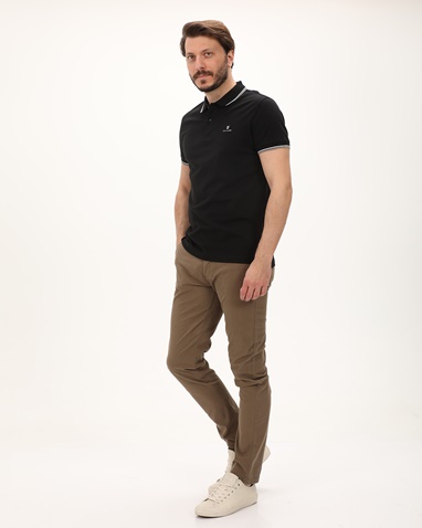 NAVY & GREEN-Ανδρική polo μπλούζα NAVY & GREEN μαύρη