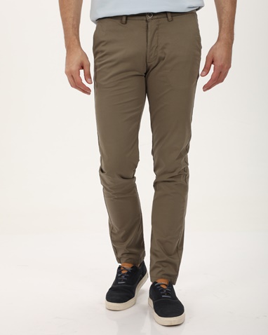 NAVY & GREEN-Ανδρικό chino παντελόνι NAVY & GREEN MODERN FIT χακί