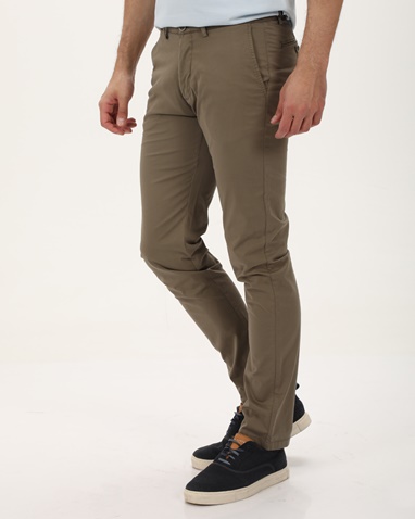 NAVY & GREEN-Ανδρικό chino παντελόνι NAVY & GREEN MODERN FIT χακί