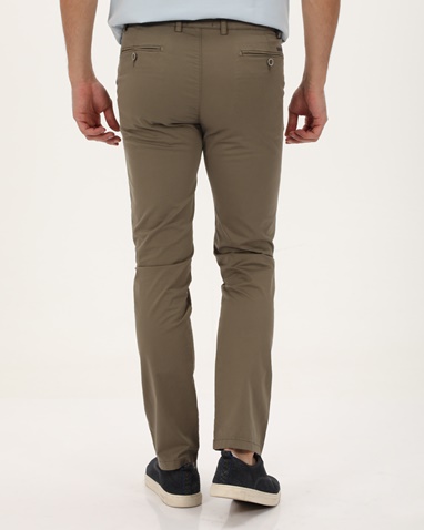 NAVY & GREEN-Ανδρικό chino παντελόνι NAVY & GREEN MODERN FIT χακί