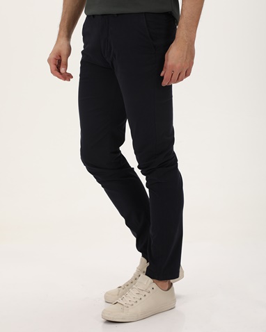 NAVY & GREEN-Ανδρικό chino παντελόνι NAVY & GREEN MODERN FIT μπλε