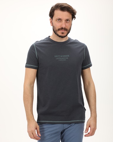 NAVY & GREEN-Ανδρική μπλούζα NAVY & GREEN γκρι