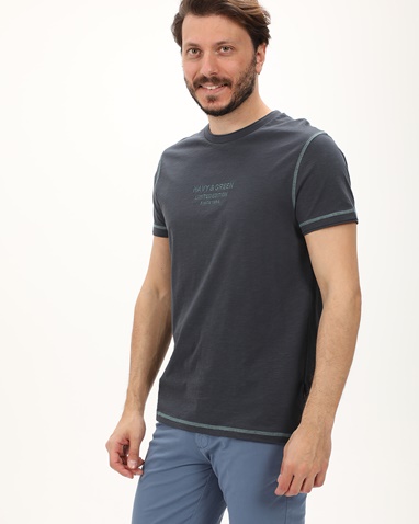NAVY & GREEN-Ανδρική μπλούζα NAVY & GREEN γκρι