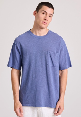 FUNKY BUDDHA-Ανδρικό t-shirt FUNKY BUDDHA FBM009-009-04 μπλε