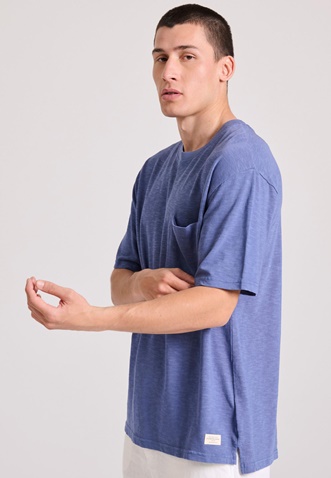FUNKY BUDDHA-Ανδρικό t-shirt FUNKY BUDDHA FBM009-009-04 μπλε