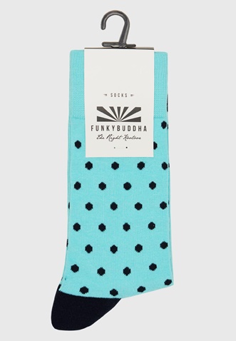 FUNKY BUDDHA-Ανδρικές κάλτσες FUNKY BUDDHA  FBM009-385-10 γαλάζιες πουά