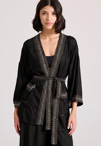 FUNKY BUDDHA-Γυναικείο κιμονό FUNKY BUDDHA FBL009-104-01 μαύρο 