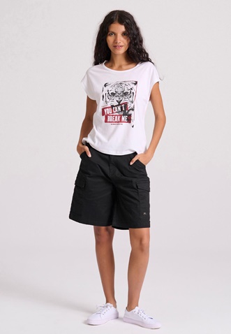 FUNKY BUDDHA-Γυναικείο t-shirt FUNKY BUDDHA FBL009-160-04 λευκό