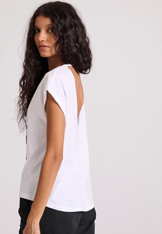 FUNKY BUDDHA-Γυναικείο t-shirt FUNKY BUDDHA FBL009-160-04 λευκό