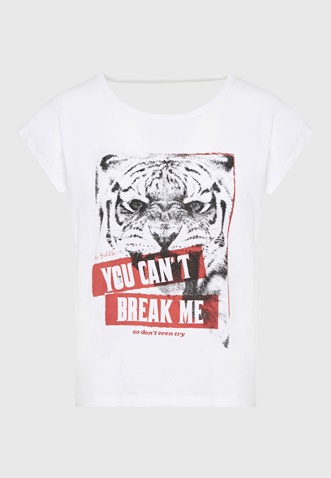 FUNKY BUDDHA-Γυναικείο t-shirt FUNKY BUDDHA FBL009-160-04 λευκό