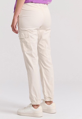 FUNKY BUDDHA-Γυναικείο cargo παντελόνι FUNKY BUDDHA FBL009-101-02 εκρού