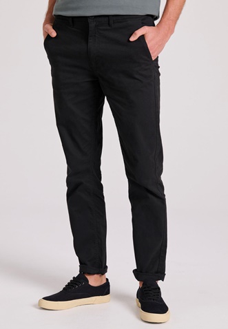 FUNKY BUDDHA-Ανδρικό chino παντελόνι FUNKY BUDDHA Garage 55 GAM009-501-02 μαύρο 
