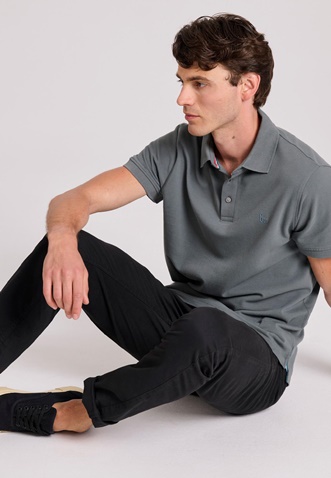 FUNKY BUDDHA-Ανδρικό chino παντελόνι FUNKY BUDDHA Garage 55 GAM009-501-02 μαύρο 
