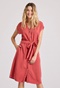 FUNKY BUDDHA-Γυναικείο midi σεμιζιέ φόρεμα FUNKY BUDDHA FBL009-147-13 κόκκινη