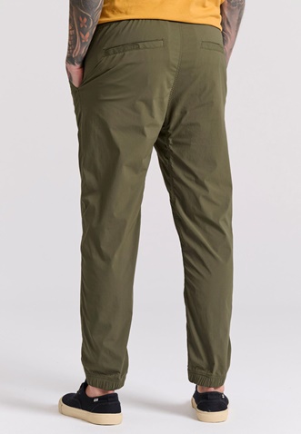 FUNKY BUDDHA-Ανδρικό jogger chino παντελόνι FUNKY BUDDHA χακί 