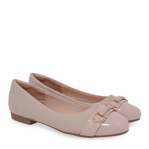 JK LONDON-Γυναικείες μπαλαρίνες JK LONDON U184W4031 μπεζ
