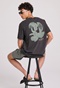 FUNKY BUDDHA-Ανδρικό t-shirt FUNKY BUDDHA FBM009-069-04 ανθρακί