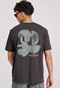 FUNKY BUDDHA-Ανδρικό t-shirt FUNKY BUDDHA FBM009-069-04 ανθρακί