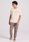 FUNKY BUDDHA-Ανδρικό t-shirt FUNKY BUDDHA FBM009-069-04 μπεζ