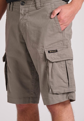 FUNKY BUDDHA-Ανδρική cargo βερμούδα FUNKY BUDDHA FBM009-033-03 γκρι