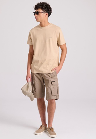 FUNKY BUDDHA-Ανδρική cargo βερμούδα FUNKY BUDDHA FBM009-033-03 μπεζ 