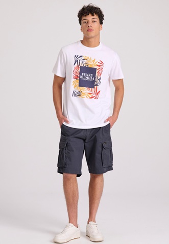 FUNKY BUDDHA-Ανδρική cargo βερμούδα FUNKY BUDDHA  FBM009-033-03 μπλε