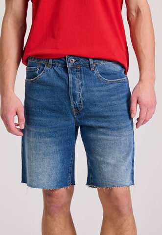 FUNKY BUDDHA-Ανδρική jean βερμούδα FUNKY BUDDHA FBM009-085-03 μπλε
