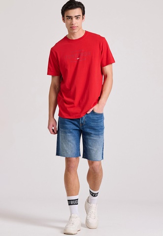 FUNKY BUDDHA-Ανδρική jean βερμούδα FUNKY BUDDHA FBM009-085-03 μπλε