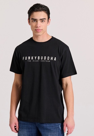 FUNKY BUDDHA-Aνδρικό T-shirt FUNKY BUDDHA FBM009-010-04 μαύρο