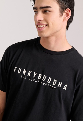 FUNKY BUDDHA-Aνδρικό T-shirt FUNKY BUDDHA FBM009-010-04 μαύρο