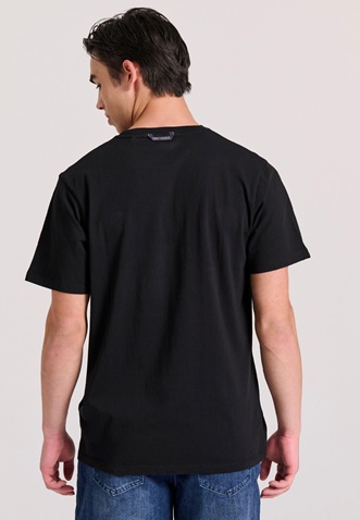 FUNKY BUDDHA-Aνδρικό T-shirt FUNKY BUDDHA FBM009-010-04 μαύρο