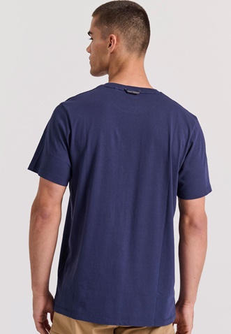 FUNKY BUDDHA-Ανδρικό t-shirt FUNKY BUDDHA FBM009-010-04 μπλε