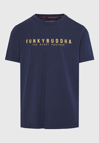 FUNKY BUDDHA-Ανδρικό t-shirt FUNKY BUDDHA FBM009-010-04 μπλε