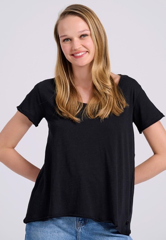 FUNKY BUDDHA-Γυναικείο t-shirt FUNKY BUDDHA FBL009-101-04 μαύρο