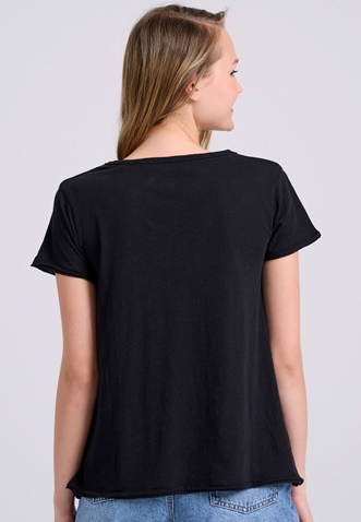FUNKY BUDDHA-Γυναικείο t-shirt FUNKY BUDDHA FBL009-101-04 μαύρο