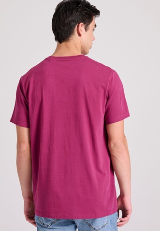 FUNKY BUDDHA-Ανδρικό t-shirt FUNKY BUDDHA FBM009-098-04 φούξια